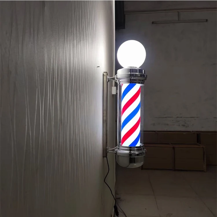 Classical Rotating LED Gold Inflatable Barber Pole Water Proof Spinning Stripes Barber Shop Salon open sign light outdoor