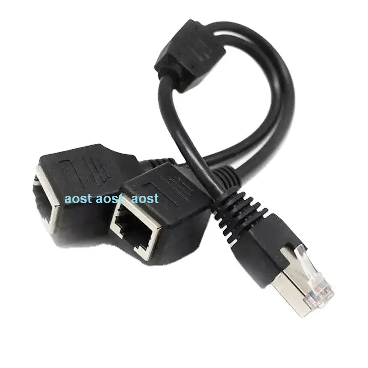 Cat 5 network custom wire harness ethernet splitter rj45 male to female connector extension molding wire harness