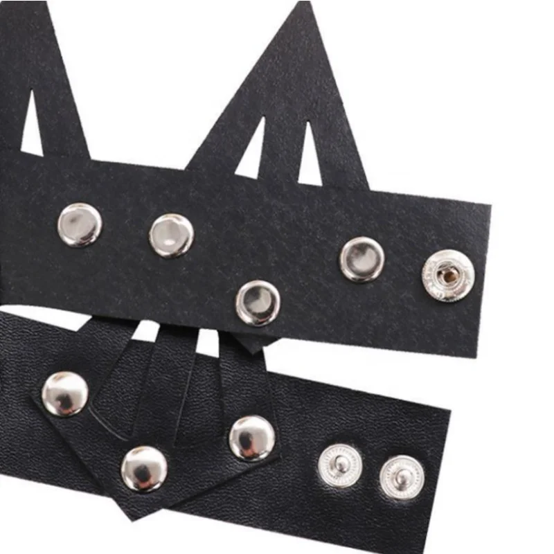 Cosplay Costume Unique Queen Crown Distinctive Faux Leather Black Tiara for Masquerade Formal Party Style Headband