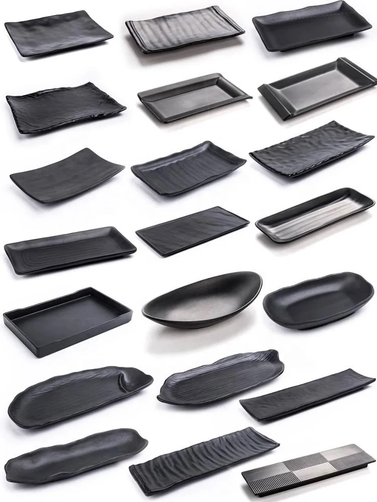 TaiYuanMei Manufacturer Beautiful Unbreakable Easy Washing Black Melamine Plates For Restaurant