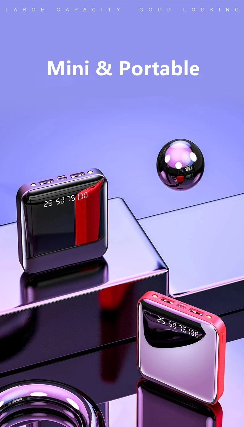 Ultra thin + flashlight + digital  indicator power bank 10000mah powerbank power bank mobile phone ultra slim power bank 10000ma