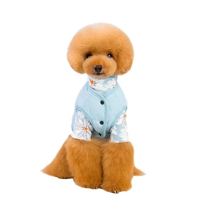 Wholesale New Autumn Winter Pet Clothes Plus Velvet Thickening Jacket Edge Lattice Vest Dog Clothes