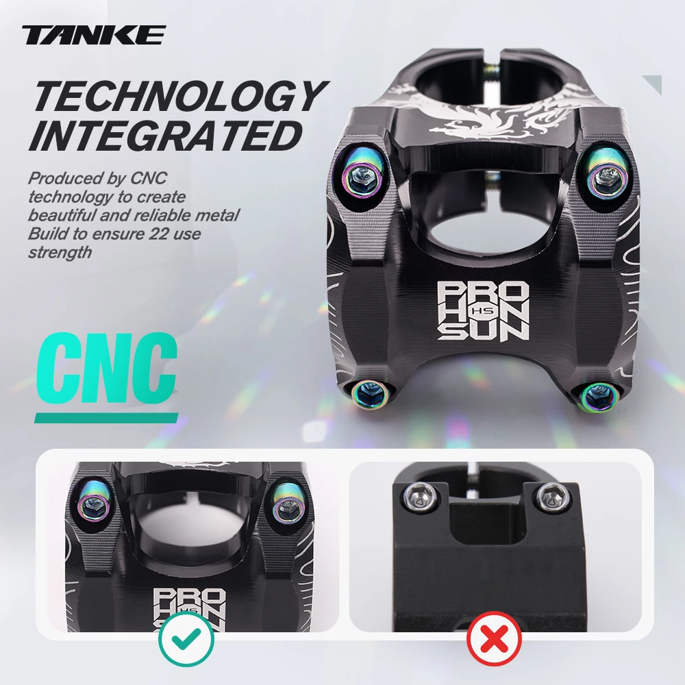 TANKE MTB Mountain Bike Stem Aluminum Alloy Ultralight High strength Short 31.8x28.6MM Bicycle CNC Stem DH/AM/XC Parts Table 565