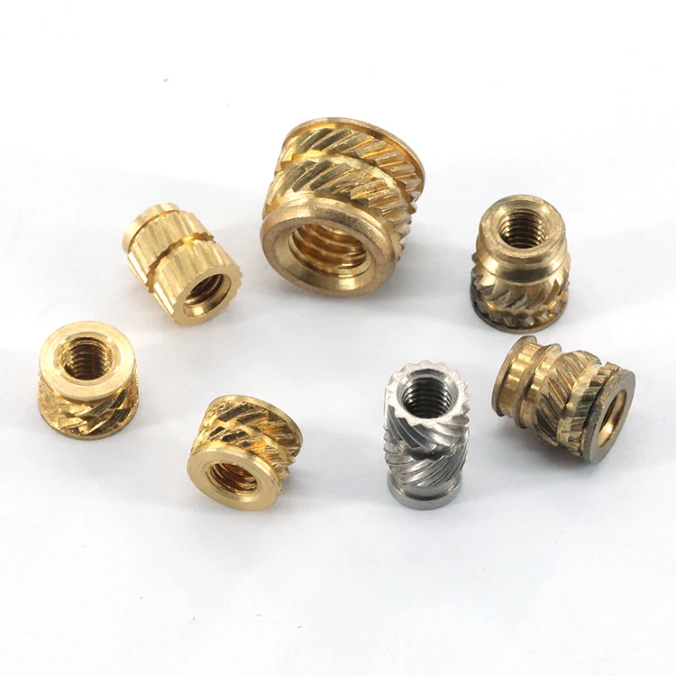 M1.4 M2 M2.5 M3 M4 M5 M6  Brass Insert Nut Knurled Copper Round Head Heat Staking Nut For Plastic Brass Knurled Nut Insert