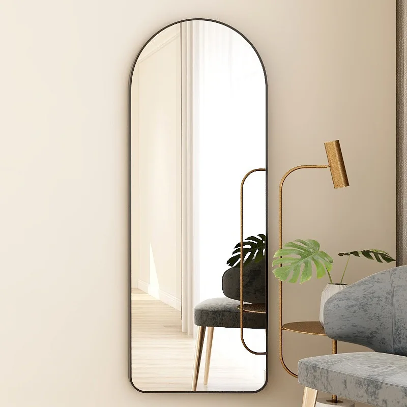 WINER M&G 50*160cm Oval Arch Metal Aluminum Framed Full Length Mirror Floor Standing Mirror
