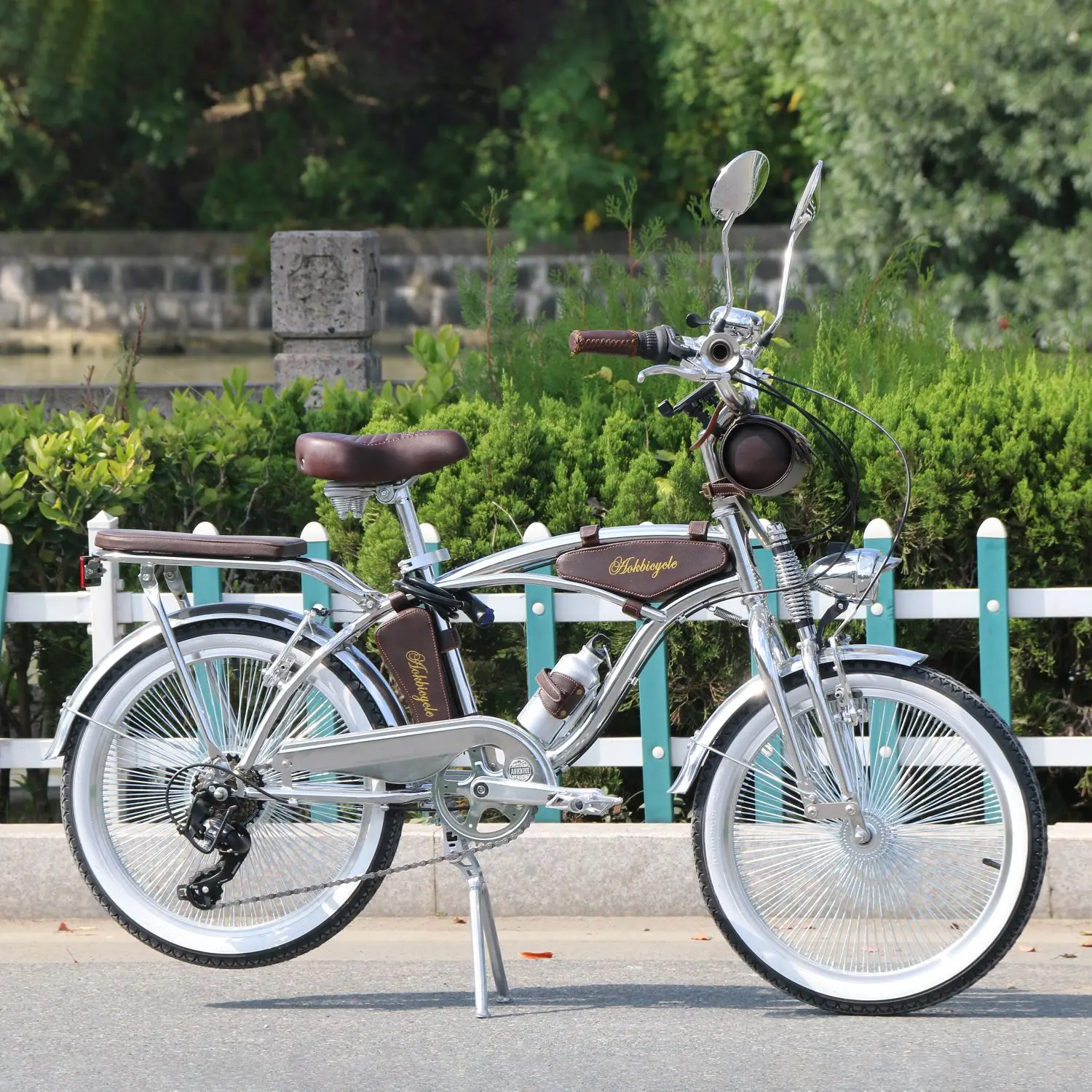 20 Inch Indian Spring Fork Chrome Beach Cruiser Bike  Shimano 7 Speed Classic Bicycle in Store