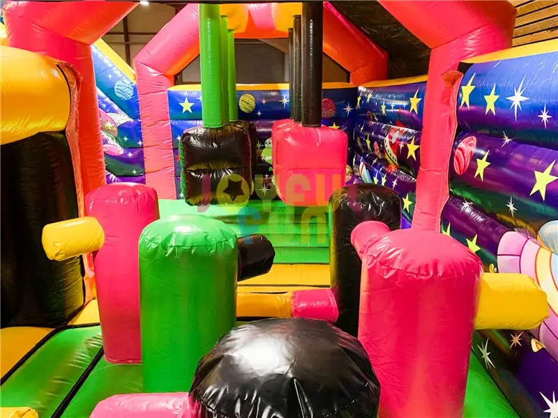 Giant model Guangzhou factory inflatable castle playground with big slide for amusement park