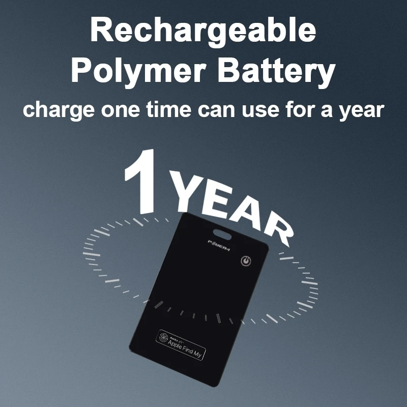 Power4 Ultra Thin Find My Certified Smart Card Wireless Charging Locator Rechargeable Bluetooth Anti Lost Tracker Item Finder