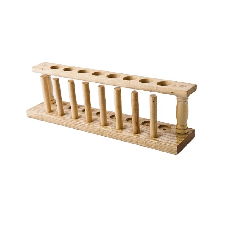 Tube Holder Stand,Wooden Test Tube Rack for Laboratory Use
