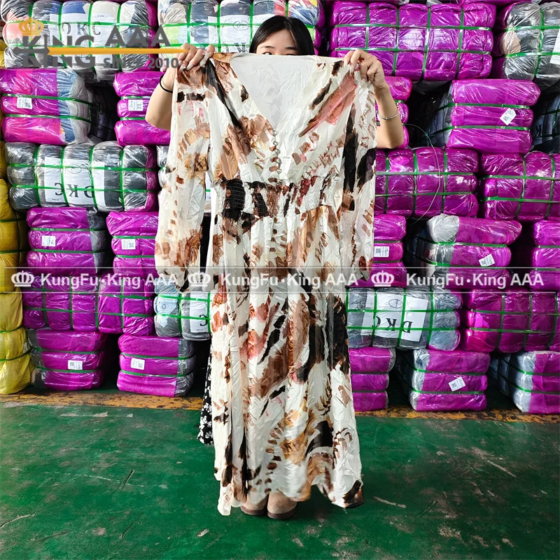 KINGAAA casual cotton used ladies dress used clothes ball women dresses used clothes from china