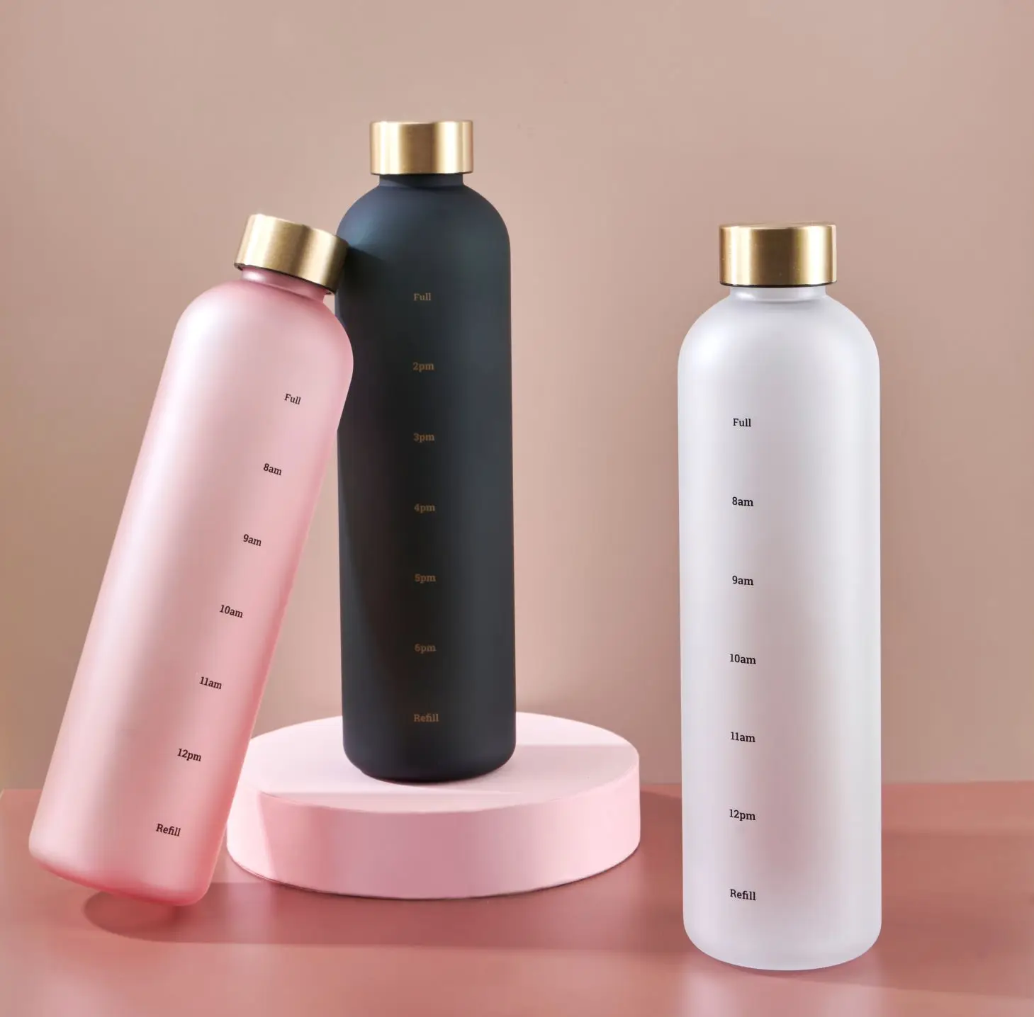 Factory wholesale low price 1000ml 32 oz motivational frosted  water bottles high quality plastic water bottle