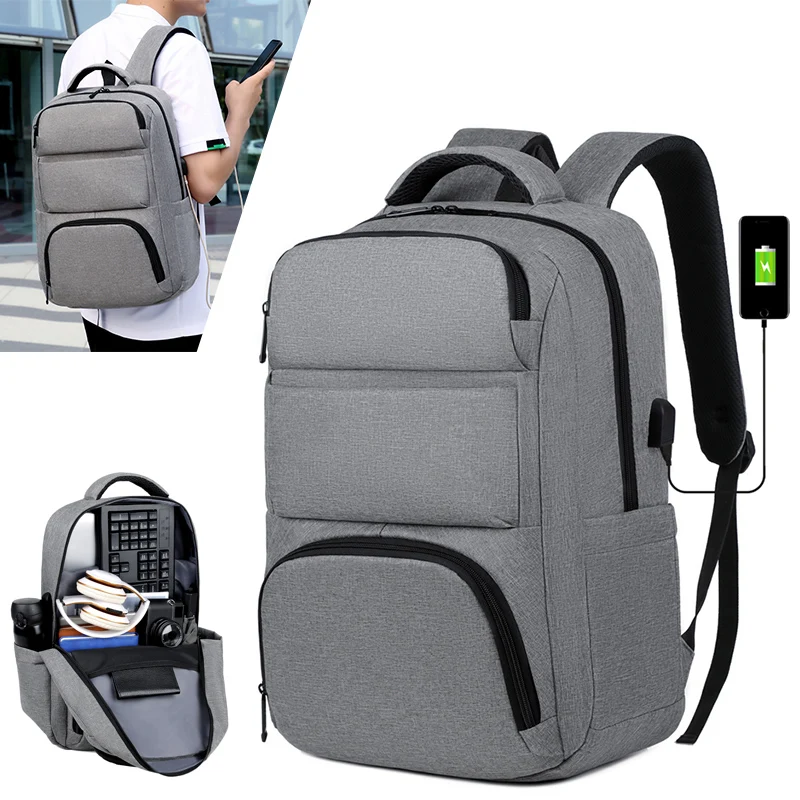 Computer work business men college waterproof laptop backpacks large capacity 15.6 inch travel laptop backpack with usb