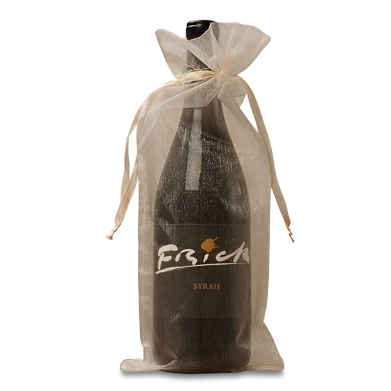 Высококачественный упаковочный пакет из органзы цвета слоновой кости для упаковки бутылок органзы упаковочный пакет из органзы для шампанского