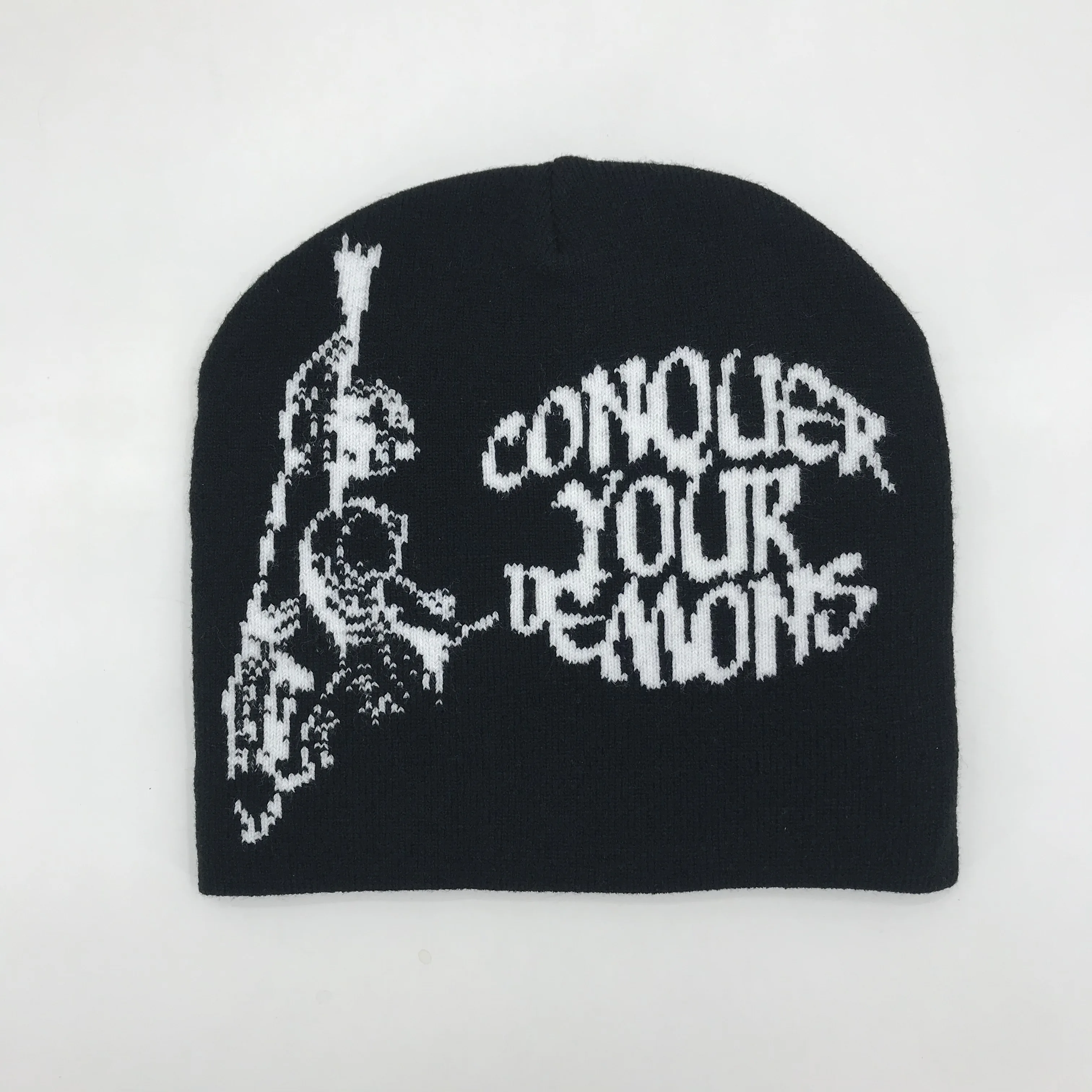 Unisex Custom Winter Hats High Quality Cotton Jacquard With Hip Hop Y2K Print New Style Warm Knitted Cold Cap for Outdoor Use