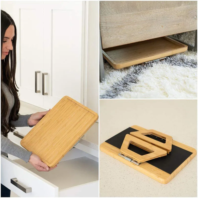 Customization Wholesale Bamboo Clip square Tray Sofa Table for Wide Couches Portable Sofa Arm Table