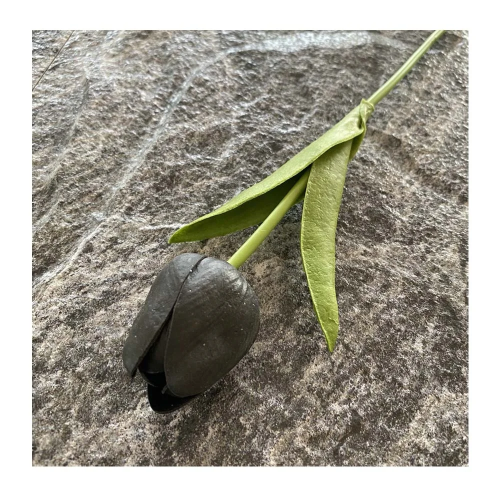 High Quality Artificial Tulips Single Soft Rubber Silicone Blue Purple Pink Black Red Yellow White Tulip Flower for Table