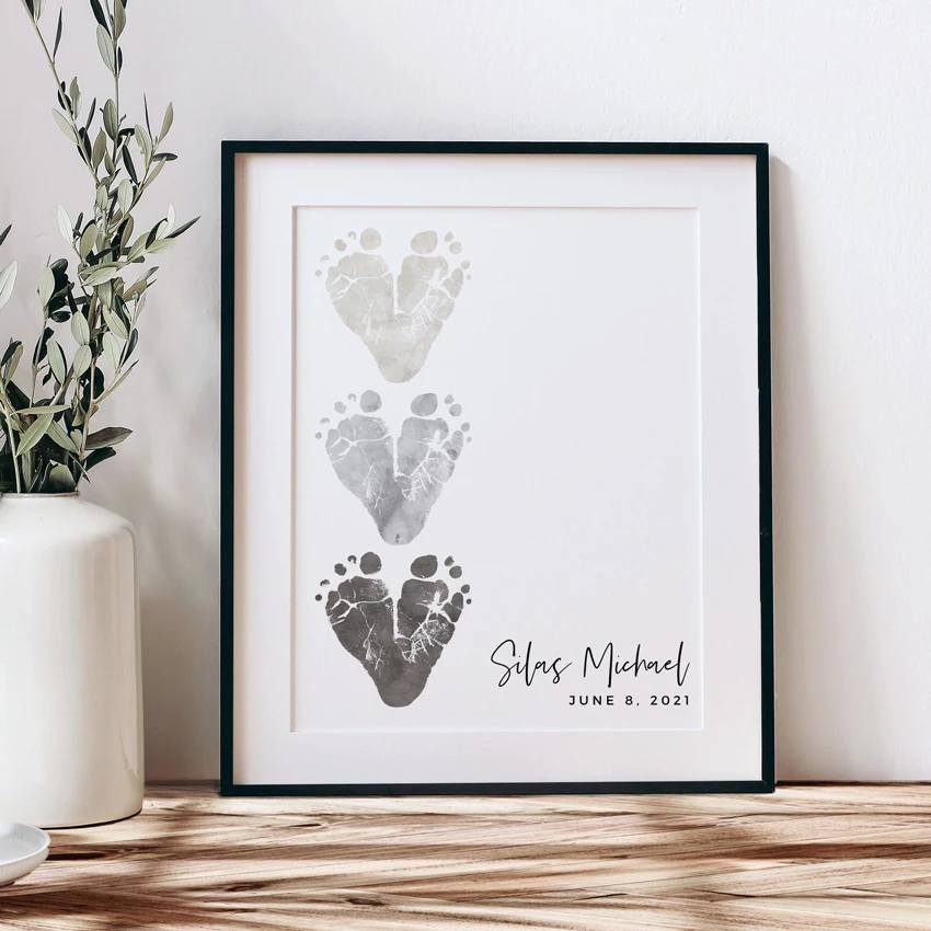 Wholesale Picture Frame Family Handprint & Footprint DIY Art Wood Photo Frame for Personalized Gifts