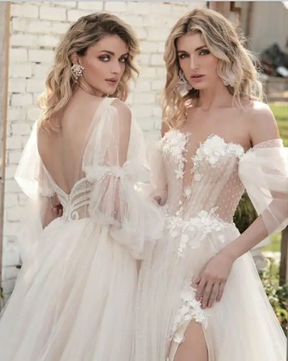 4562 # реальные фотографии 3D Цветочные открытые плечи V-образный вырез А-силуэт свадебное платье со шлейфом Свадебное с высоким разрезом низкая спина кружева в