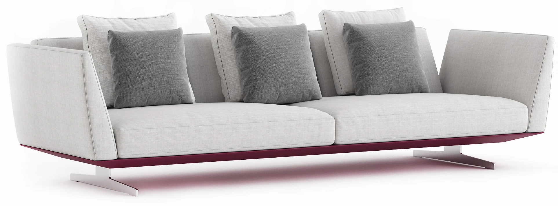 Morden Style Grey Fabric 3-Seater Corner Sofa Sleeper Comfortable Modular Sectional sofa Villas Living Rooms