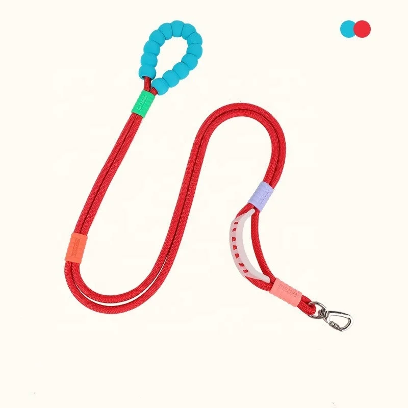 Multi-color Thick Outdoor Double Hook Walking Dog Lead Rope Comfortable Padded Handle Dog Leash with Sponge Handle for Two Dogs