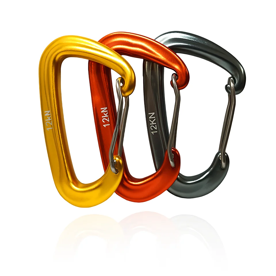 Wholesale flat D-Ring accept engraved laser printing silk custom logo aluminum metal steel keychain hook karabiner carabiner
