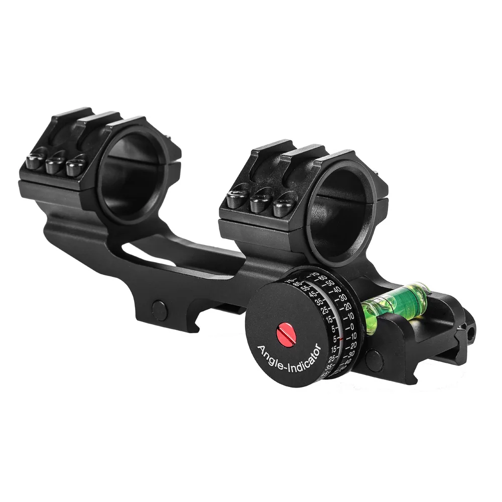 WestHunter Tactical Scope Mounts One Piece 20mm 25.4mm/30mm Dual Rings With Bubble Level Angle Indicator
