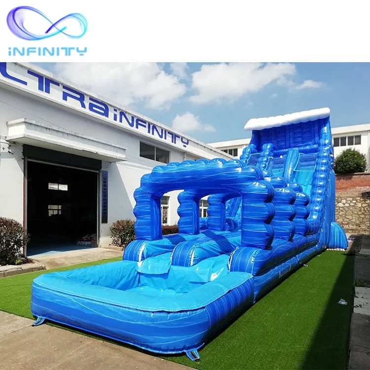 hippo giant inflatable water slide for adult amusement park outdoor inflatable water slide with pool for sale