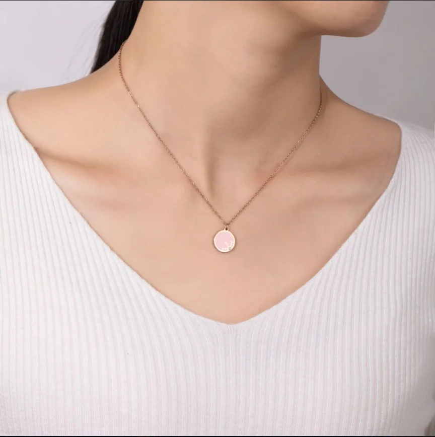 Fashion stainless steel 03 Squashed cross chain Snowflake Real Diamond Necklace