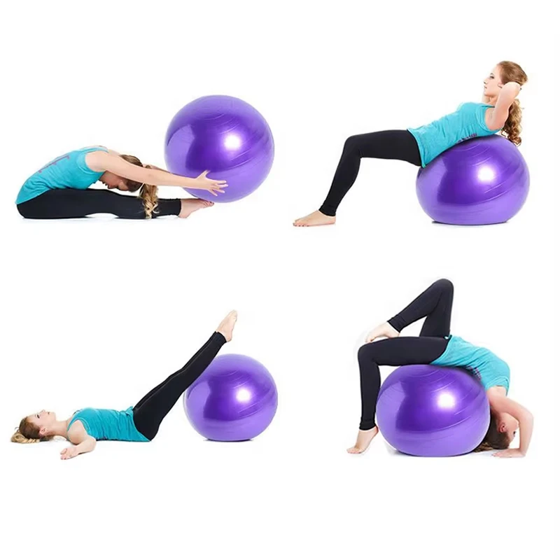 Custom PVC Yoga Pilates Ball 55/65/75CM Gym Fitness Ball with Pump