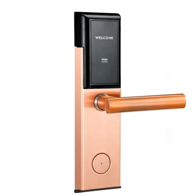 Free Software Electronic RFID Card Key Hotel Door Lock with Card and Manual Key