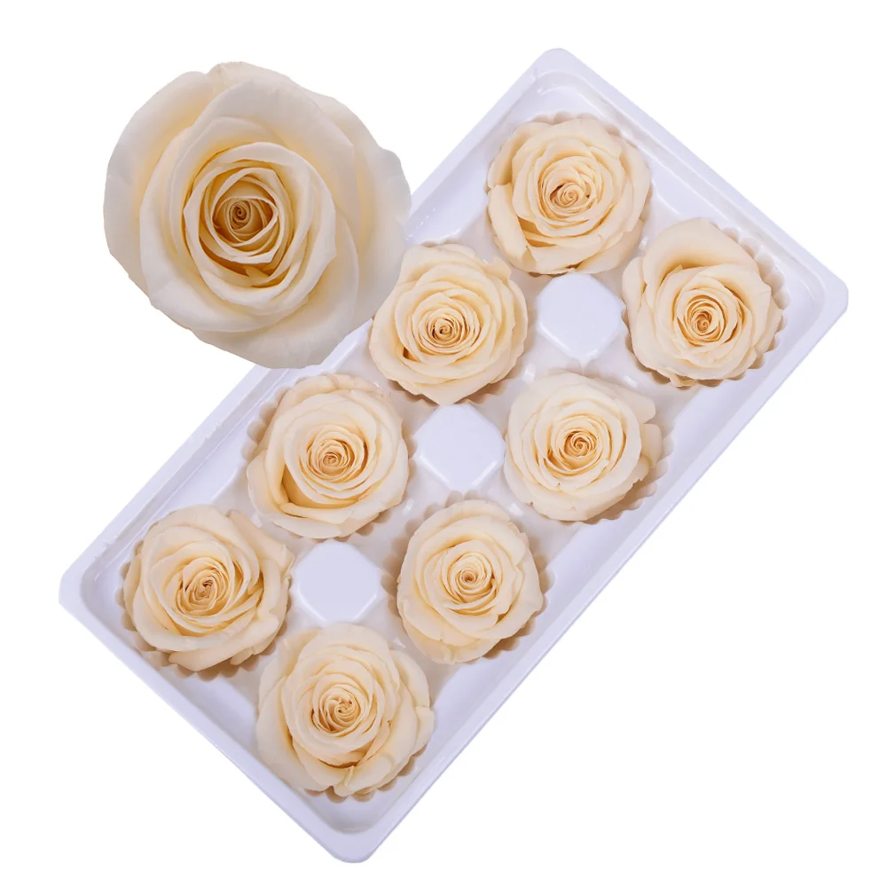 All Occasions Decorative Crafts 4-5Cm Yellow Immortal Flower Stabilized Roses Preserved Natural Eternal Flower