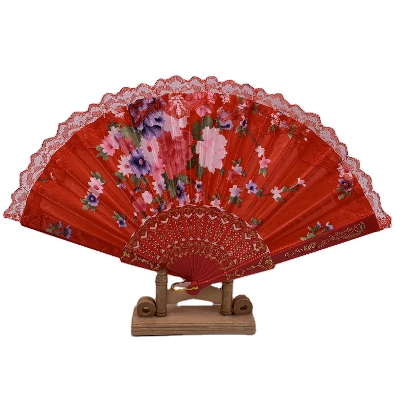 Handheld folding fan opens and closes easily