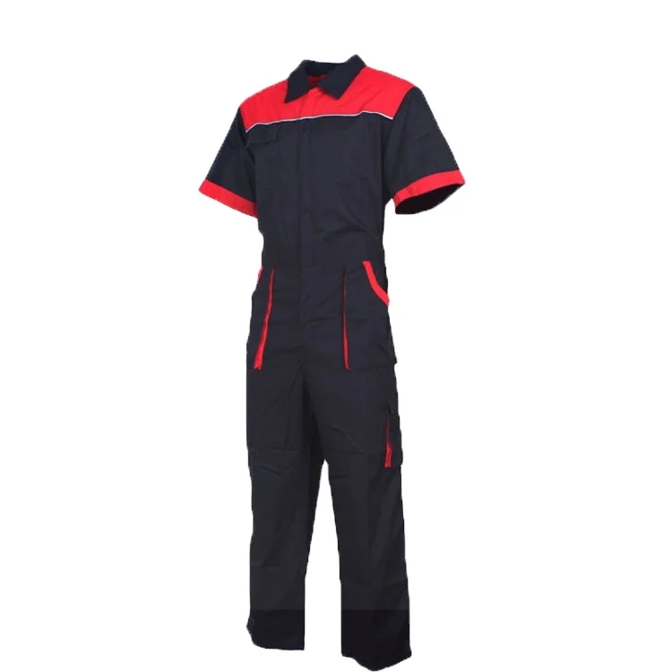 Safety Workers Anti Static Cotton Aramid Short Sleeve Coverall With Knee Pad Coverall