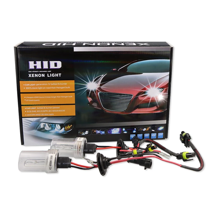 hid xenon light 55W hid ballast hid xenon kit headlight kits 6000k light work auto pair vehicle bulb H1 H3 H7 H11 9005 HB3 H4