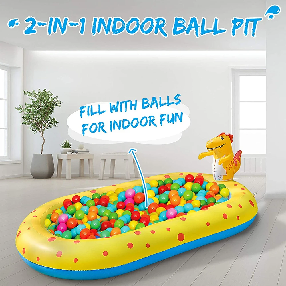 2021 New Style Safe and Durable 3 in 1 Dinosaur Inflatable Sprinkler Pool for Kids