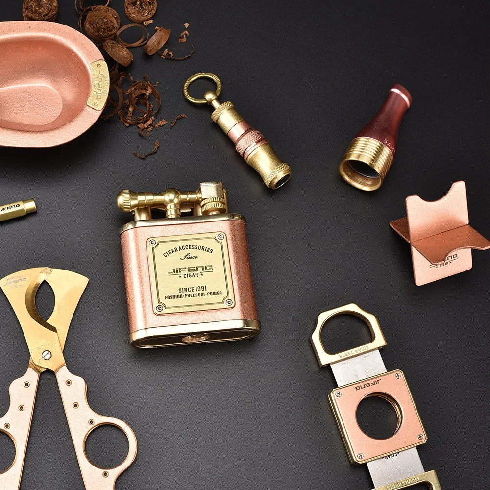 JIFENG JF-TZ240 роскошные медные в винтажном стиле уникальные металлические сигары 10 1 Набор плоскогубцев аксессуары для сигар подарочный набор