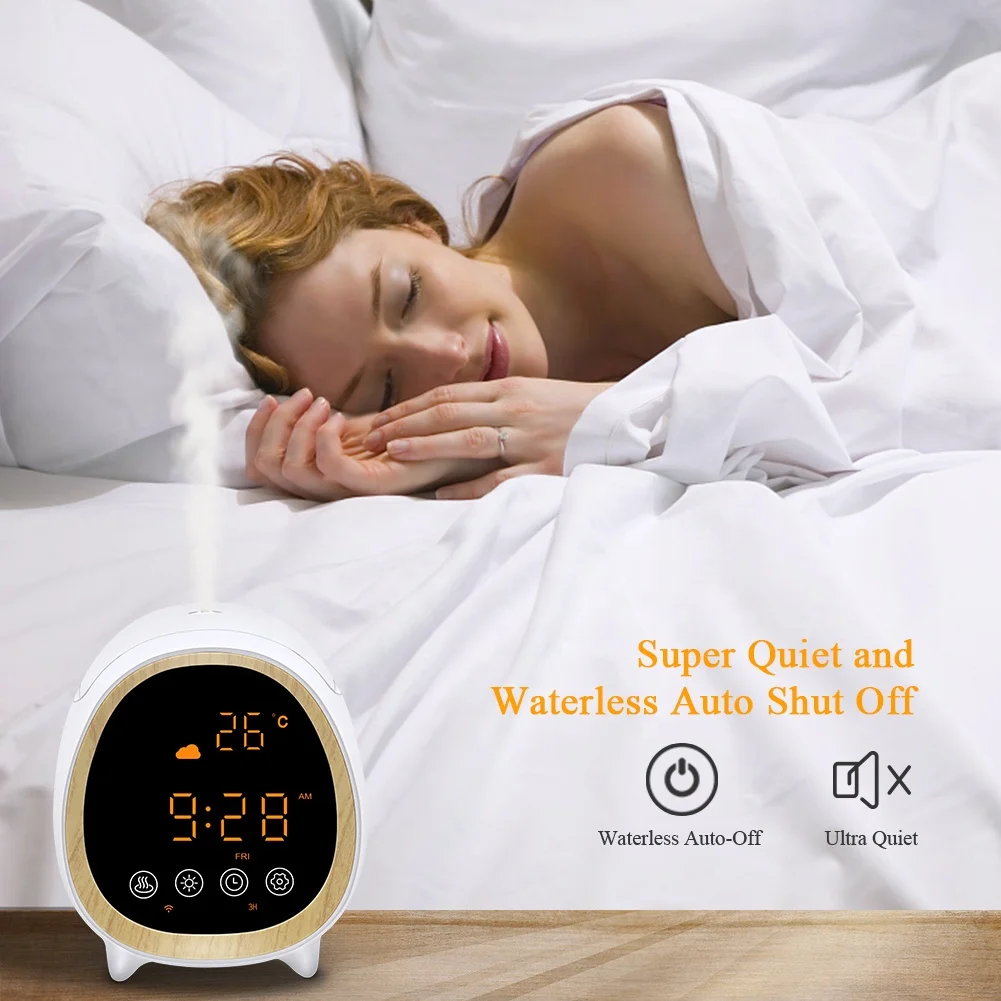 200ml Ultrasonic Aromatherapy Cool Mist Diffuser Smart Wifi Essential Oil Diffuser with Clock
