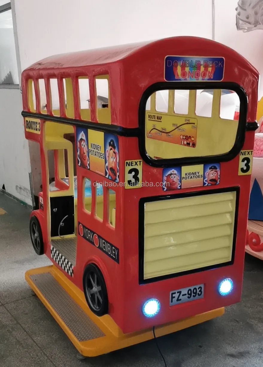 Factory Price Coin operated London bus game machine kiddie ride on car for children