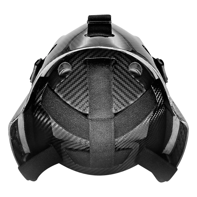 High Quality 9-layer Carbon fiber Ice Hockey Goalie Mask/Helmet with 4.8 wire diameter Stainless steel