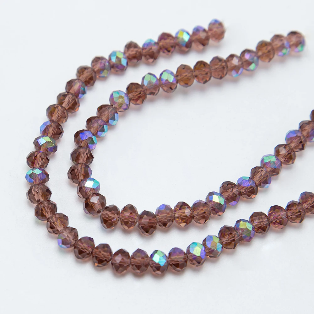 grace style trendy classic 6x4mm Purple Faceted Rondelle Beads Crystal Glass Beads for DIY Jewelry