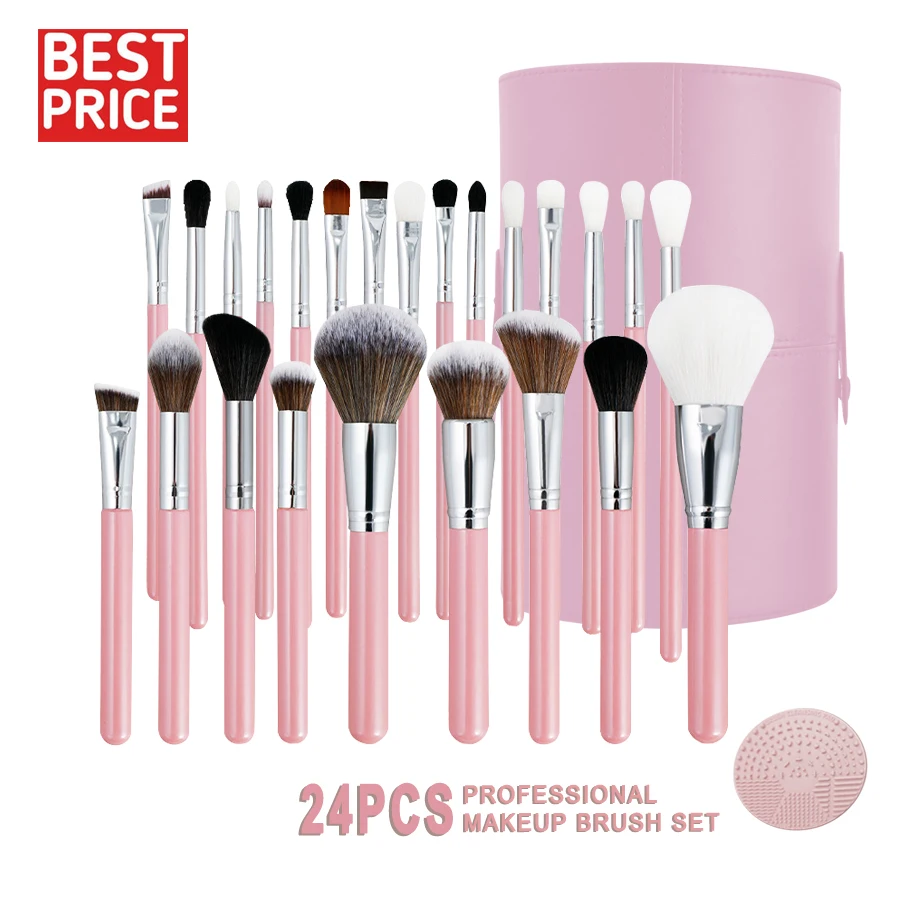 Hot selling Factory Price 24pcs White Wood Handle Professional Make Up Tools Private Label Makeup Artist Makeup Brush Set