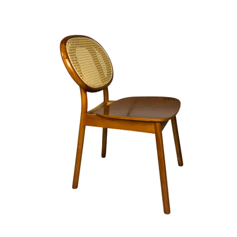 Hot Sale Nordic newest modern luxury home furniture wooden seat rattan webbing cane backrest dining chair