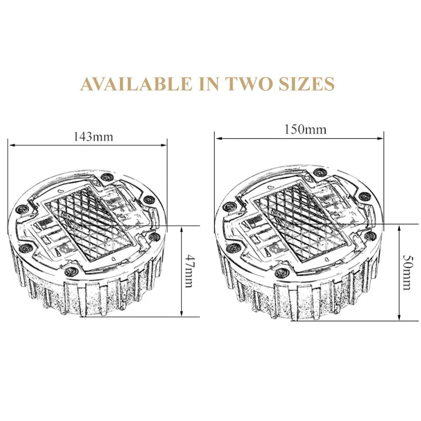 Manufacturer Price IL300 Embedded Solar Road Stud 143mm 6 Screws Aluminum Housing Road Markers Wireless LED Road Studs Light