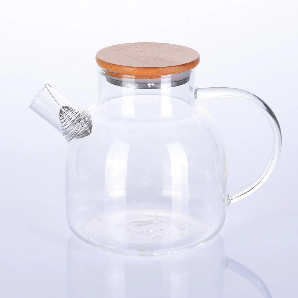 1200ml  Glass Pitcher Set With Handle And Plastic Lid,Drinking Beverage Jug,Glass Water Jug