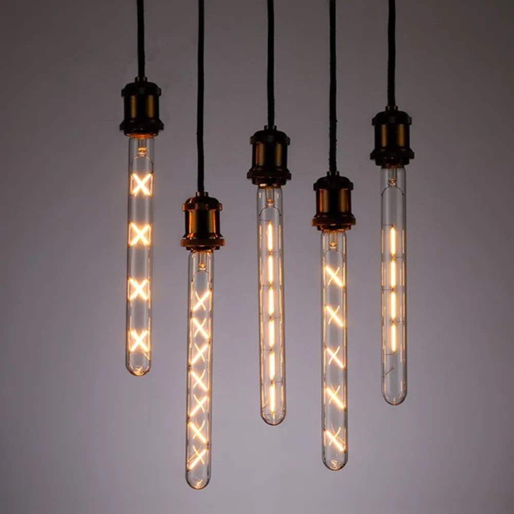 T10 T185 T225 T300 Vintage Tubular Bulbs 110V 220V 2W/3W/4W/5W/6W/7W/8W Long Tube Edison LED Bulb E26 E27 T30 LED Filament Bulb