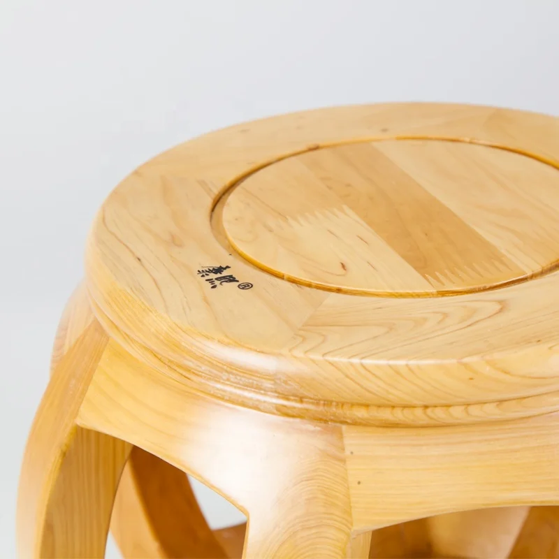 Household item retro decoration chair wooden round tea stool for plants