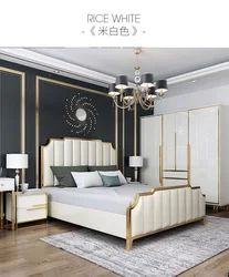 2021 Newest design bedding set titanium stainless steel modern double bed frame