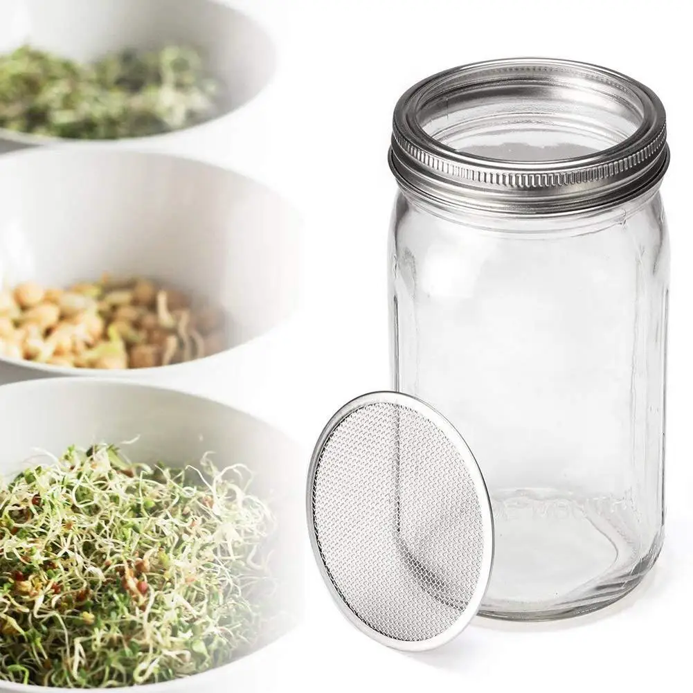 hot sale Reusable Wide Mouth seeds sprout growing jar set glass mason sprouting jar with stand