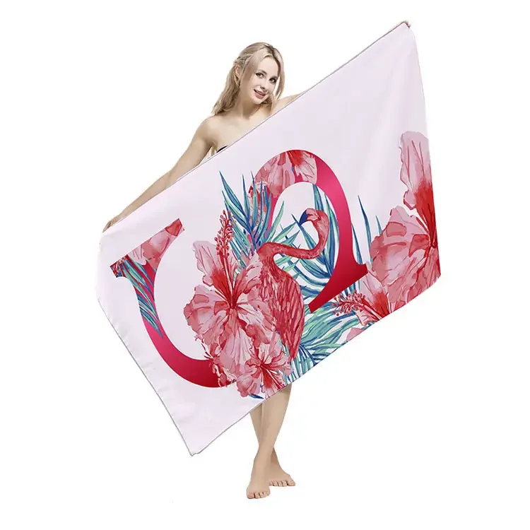 Hot sale printing 88% polyester 12% polyamide  Swimming Pool Towel Blue   White Stripe Beach Towel