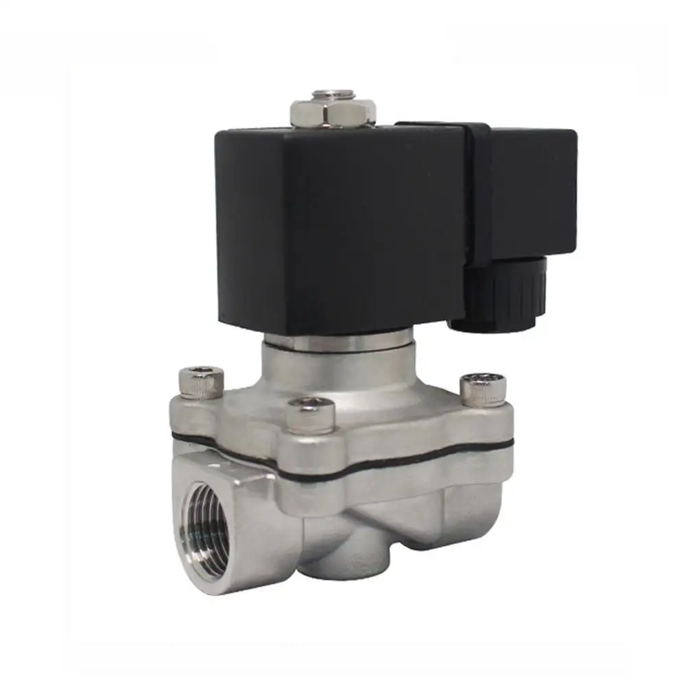 COVNA 1/2 Inch 2 Way 12 Volt 24 Volt Normally Closed Diaphragm Solenoid Valve Stainless Steel Water Solenoid Air Valve